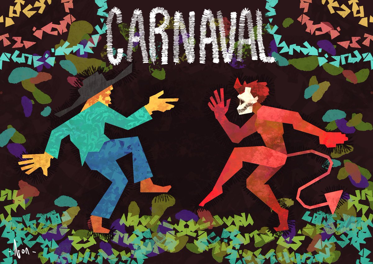 AgoaBv's tweet photo. No se exactamente de donde habrá salido ese arquetipo del "demonio bailarín" pero está bastante chido
c garabateada experimental que me gustó como quedó

#carnaval https://t.co/ICL6l4ug6q