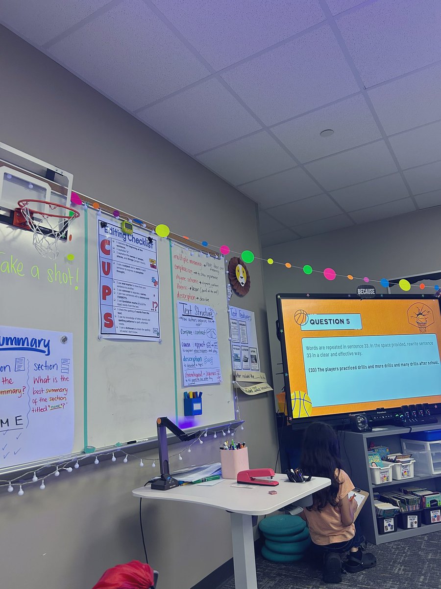 MsOliva2's tweet photo. March Madness 🏀 

I’m so glad the kids had a great time editing sentences and earning the chance to shoot a basketball when they got an answer right! 🏀

@MRobinsonElem @CFISD_ELAR2_5 https://t.co/wY1BfqzyqS