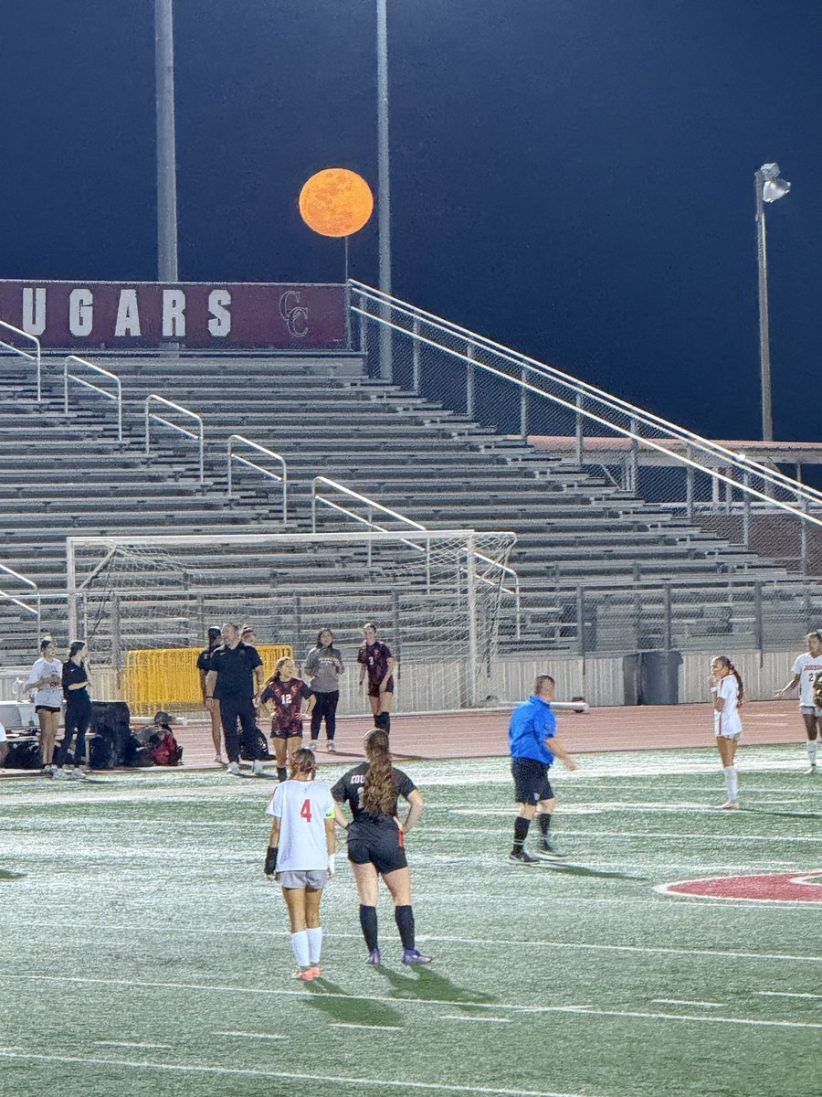 silverceledon's tweet photo. Going live from Cougar Stadium under a Red  / Orange moon. 
Go Lady Rockets!! https://t.co/3lrlvz45mK