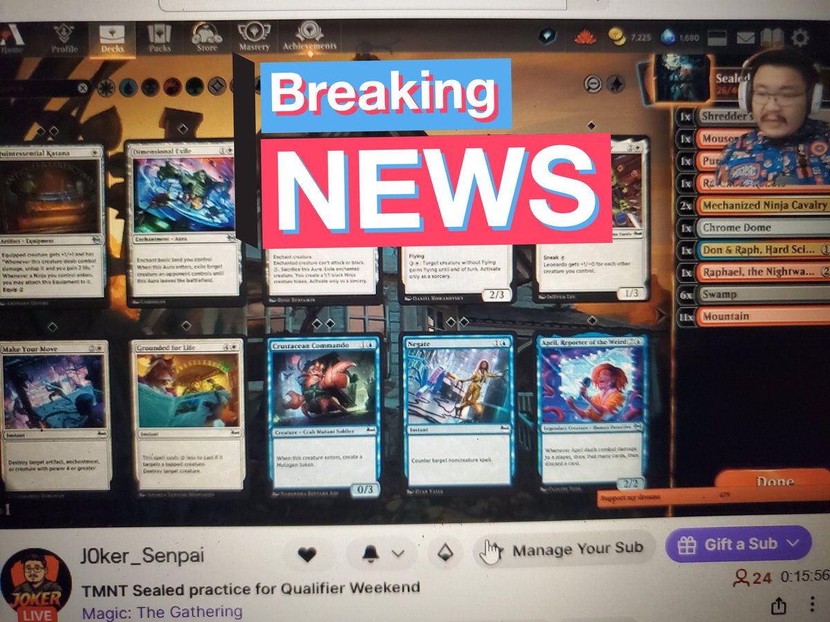 New season just dropped and Joker Senpai is already in the lab grinding Standard Ranked toward Rank 1 🎴 Small stream, good vibes, real MTG gameplay. Come hang link below 👇
Watch j0ker_senpai with me on Twitch! twitch.tv/j0ker_senpai?s…