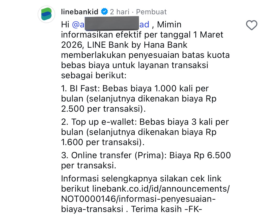 oxyzeyn's tweet photo. Line bank kok gini siih
Dari yg kemarin kalo tarik tunai kena biaya admin, trus sekarang top up e-wallet cuman 3x perbulan😩 https://t.co/9P4lJI0hYp
