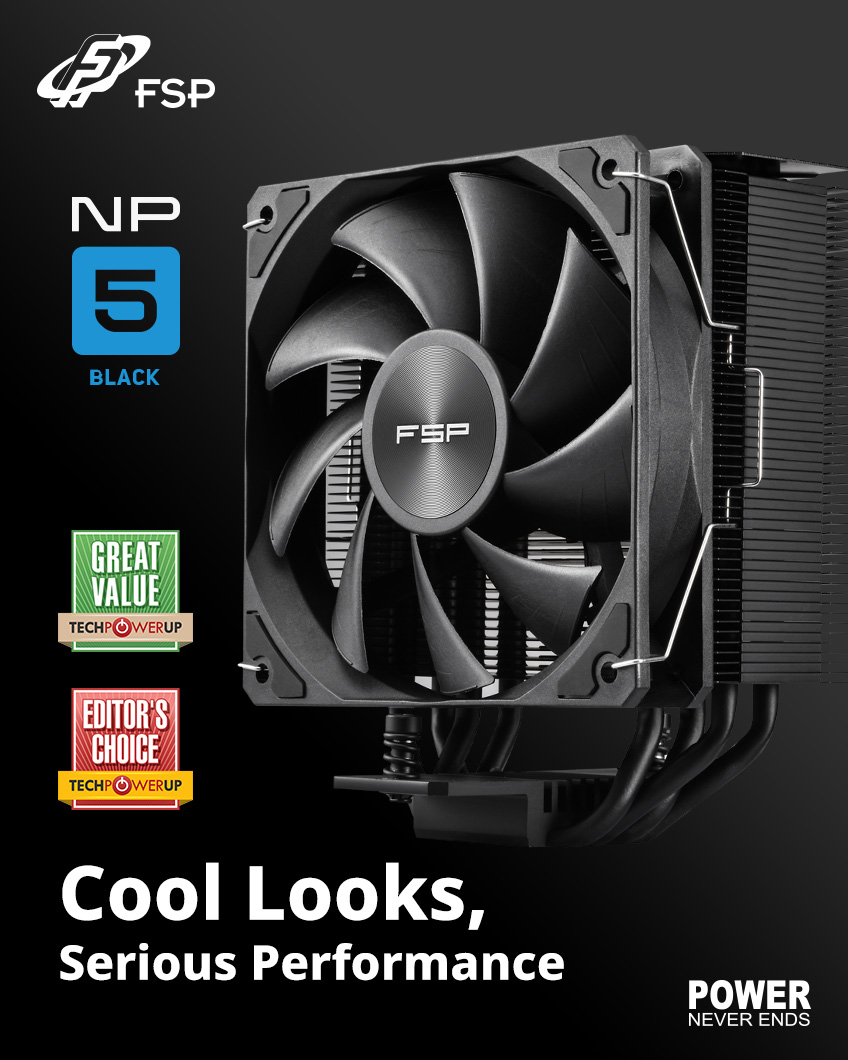 PowerNeverEnds's tweet photo. FSP NP5-B - Cool Looks, Serious Performance.
"The FSP NP5-B proves to be an outstanding entry-level air cooler that looks good without being over the top." - Techpowerup
Know More👉 https://t.co/rXjW4hTyVs
#NP5👉 https://t.co/Z9Xa3waD2p
#PCGamer
#CPUcooler
#PowerNeverEnds https://t.co/C5cjQSVbxP