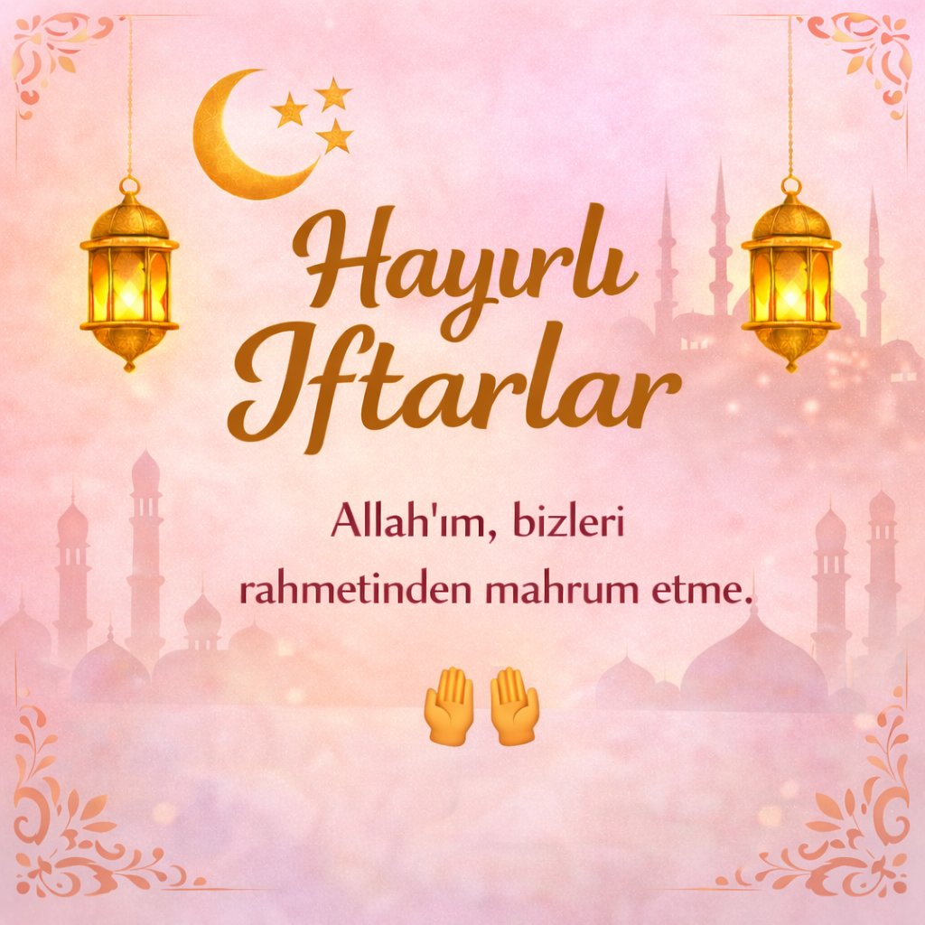 🌆 Bereketli iftarlar
🤲 Allah’ım, bizleri affeyle. Amin