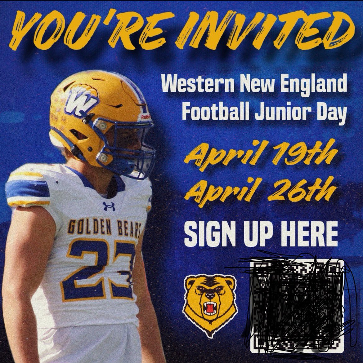 Thank you to <a href="/Coach_Lebeau/">Jason Lebeau</a> and <a href="/WNEFB/">WNE Football</a> for the junior day invite!