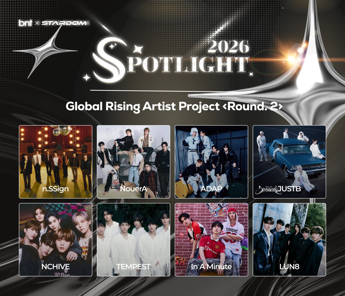 BNT SPOTLIGHT | Global Rising Artist Project

오늘 15시 2차 투표가 종료됩니다 🚨
TOP5 아티스트만 FINAL 투표 진출 💫

🔗 투표 하러가기 kstardom.co.kr
📍실시간 3사 합산 점수 확인하기 👉 bnt.stardom.fan

#BNTSPOTLIGHT #RisingStar #nSSign #NouerA #ADAP #JUSTB #NCHIVE