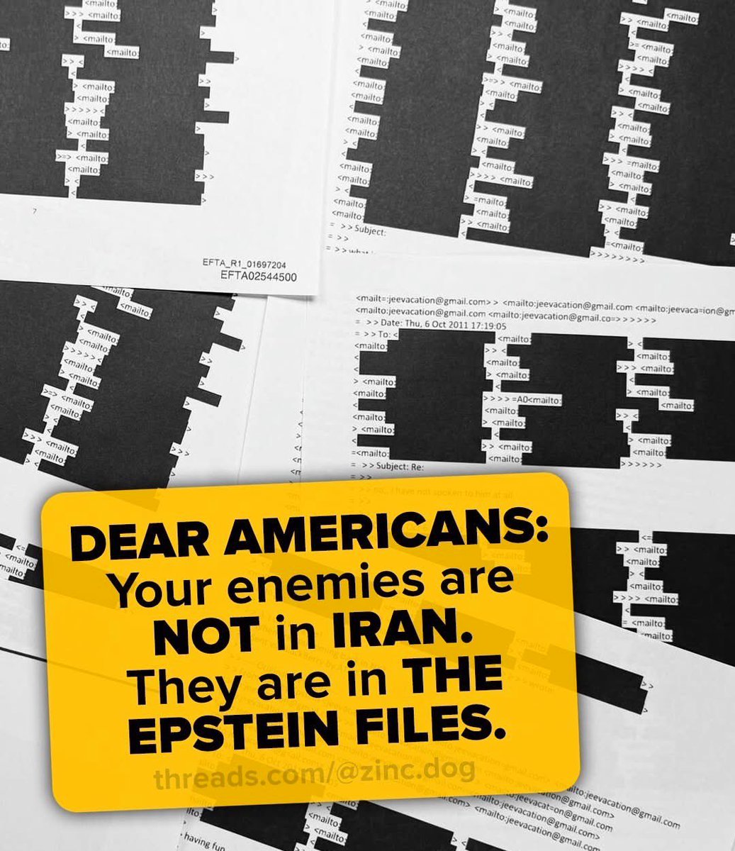 ProudSocialist's tweet photo. Your enemies are not in Iran.
They are in the Epstein files. https://t.co/2R4MbHTMAC