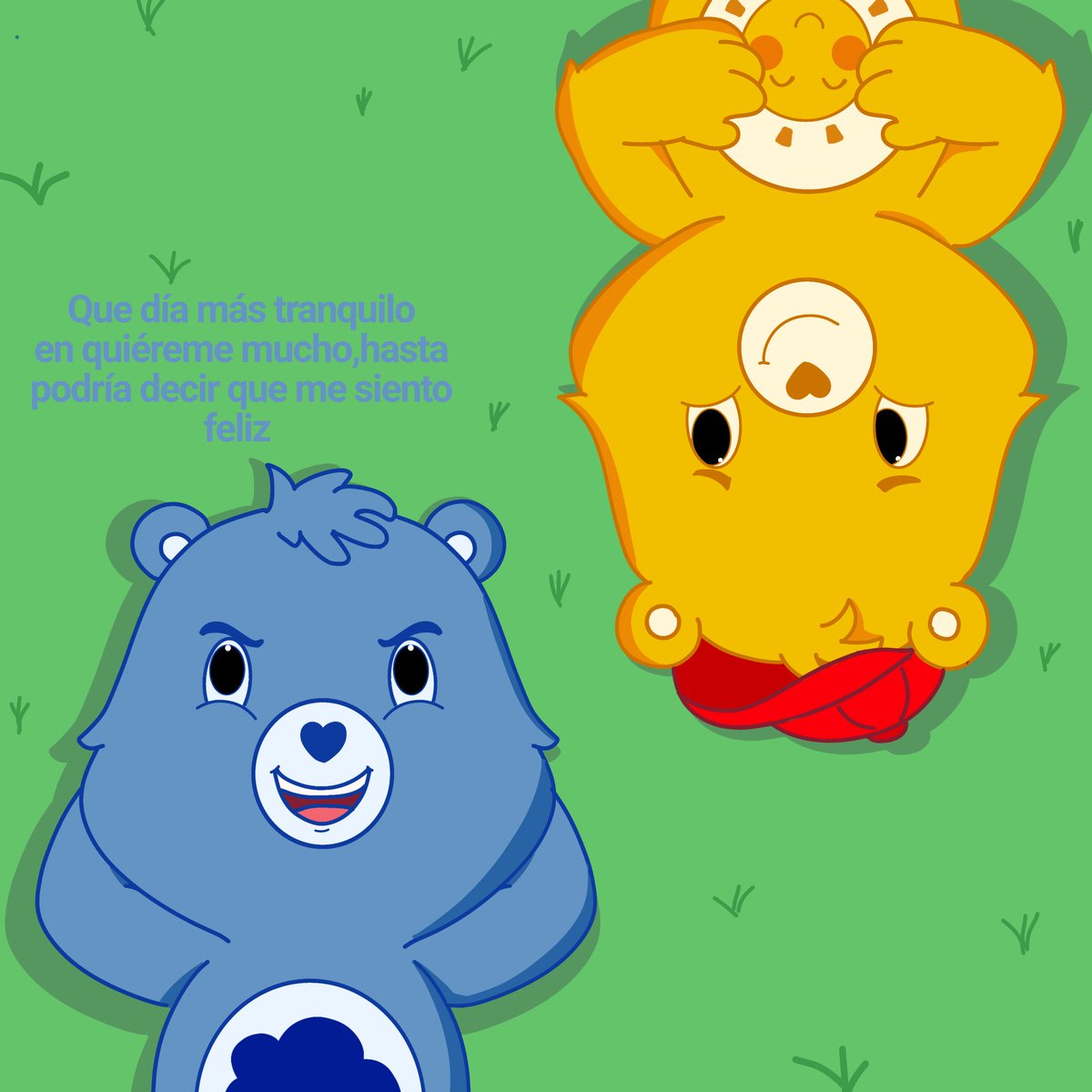 solar_balls0's tweet image. Aquí los otros 💛💙 #dibujos #CareBears #fandom #GrumpyxFunshine