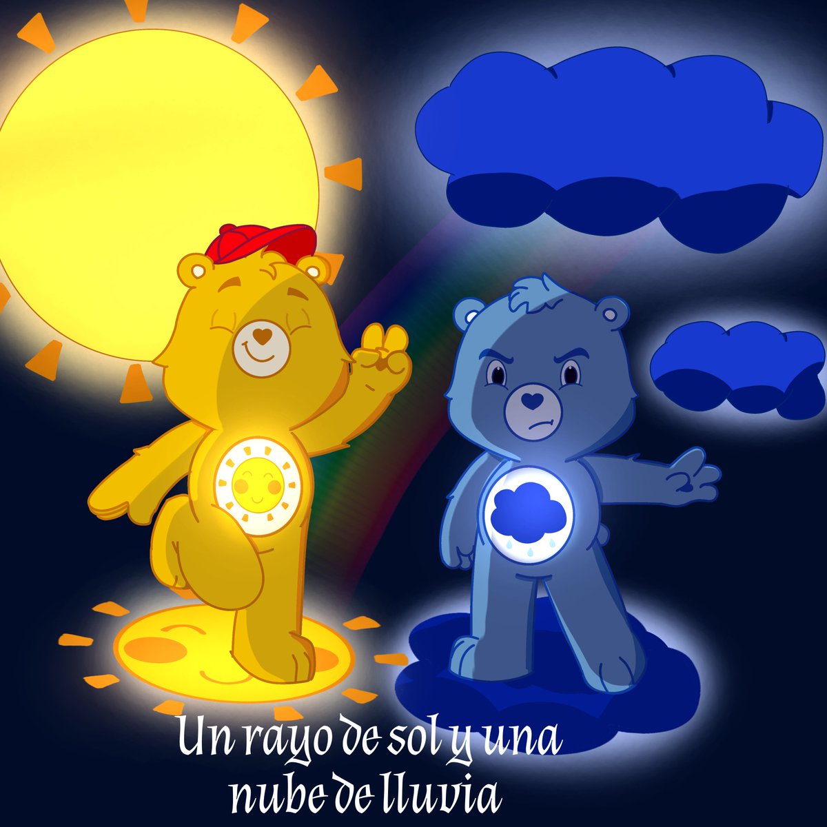 solar_balls0's tweet image. Aquí los otros 💛💙 #dibujos #CareBears #fandom #GrumpyxFunshine