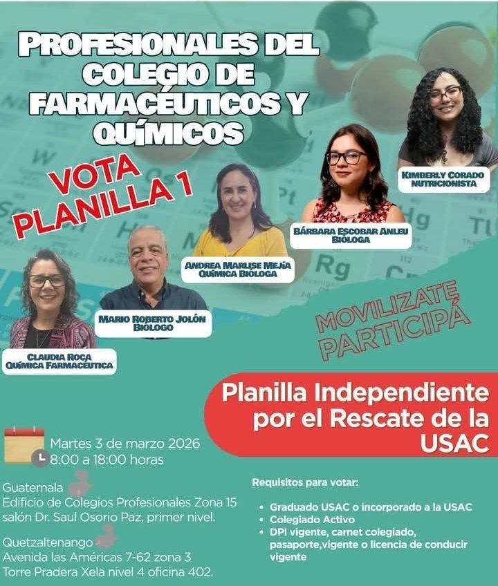 carlos_vills04's tweet image. #URGENTE
#eleccionesUSAC #colegios
La oposición gana los cuerpos electorales en los colegios de Agronomía y Farmacéuticos y Quimicos en primera vuelta.

La oposición llega a 17 cuerpos electorales y se convierte en mayoria en la elección de rector en la @USAC_oficial

Mazariegos