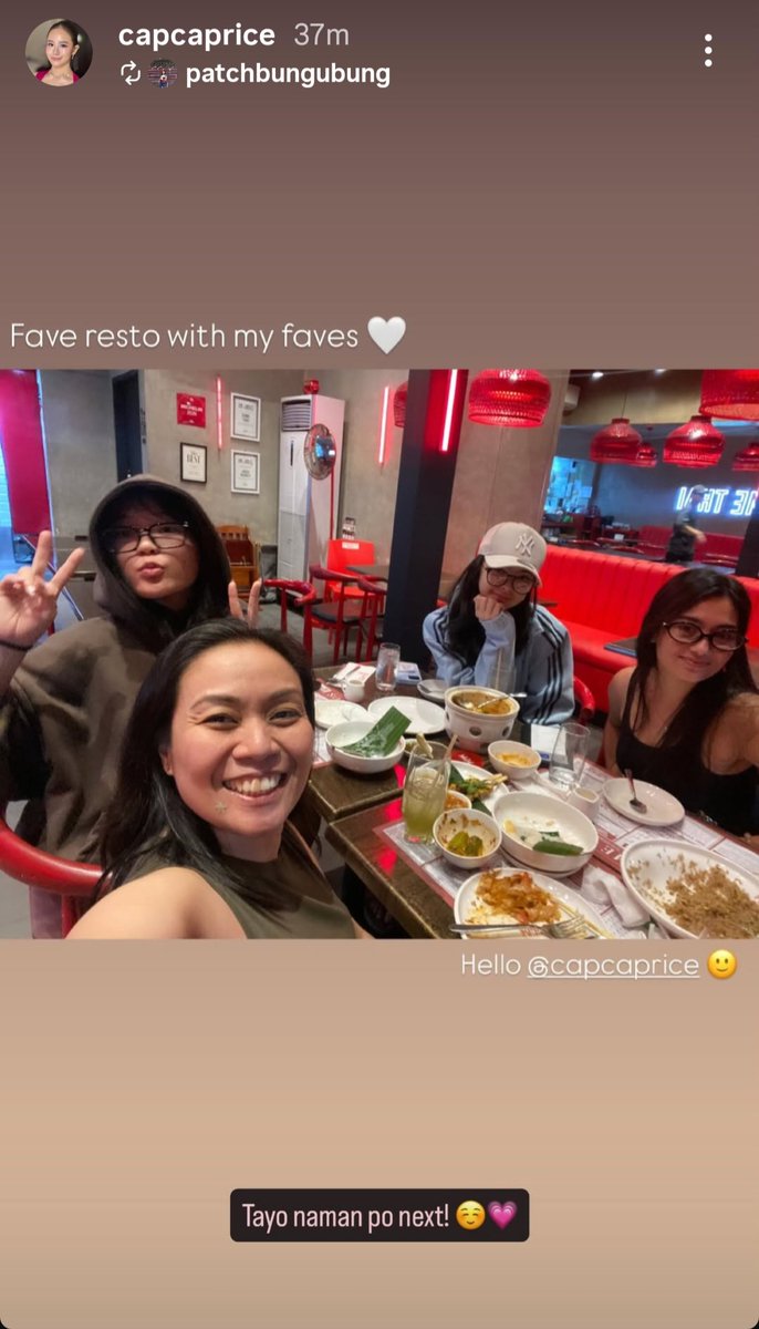 NI-REPOST NI CAPRICE! 
"Tayo naman po next!" - cap

Cap, what if sama mo rin yung kairainjas. safe ka sa kanila, gagawin ka nilang baby girl 🥹