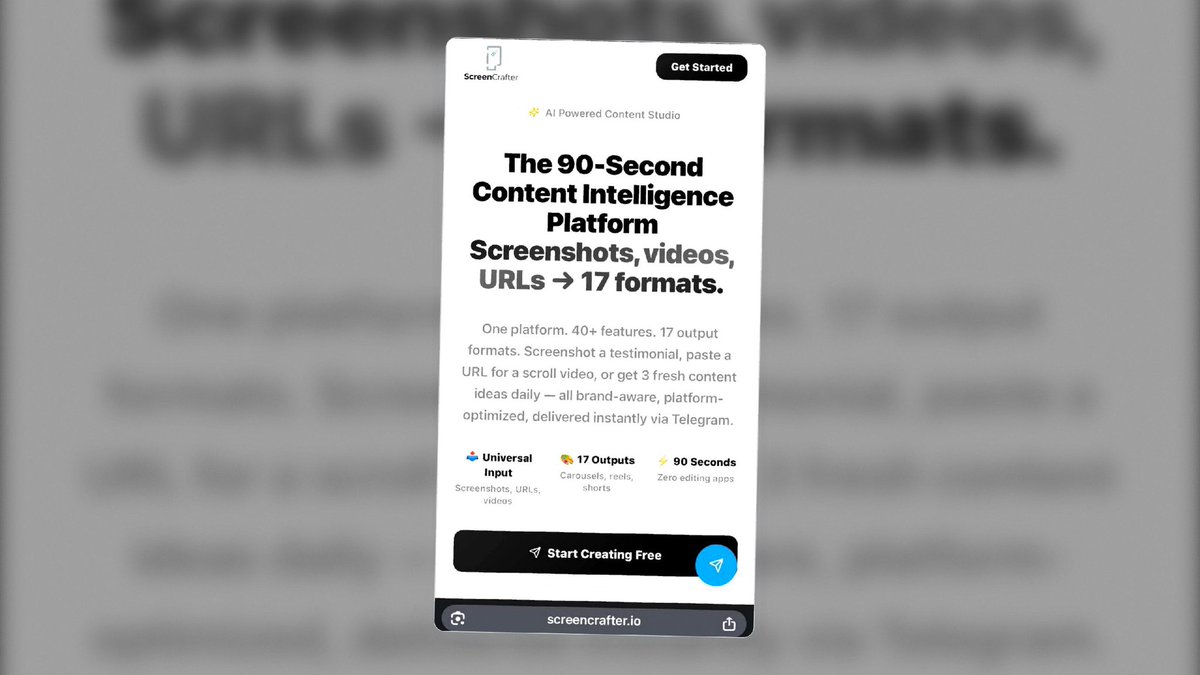 hakimhotoro's tweet photo. Screenshot → viral social post in one click right inside telegram powered with AI Vision and smooth captions per platform. #buildinpublic #screencrafter https://t.co/kWKKBVcFxh