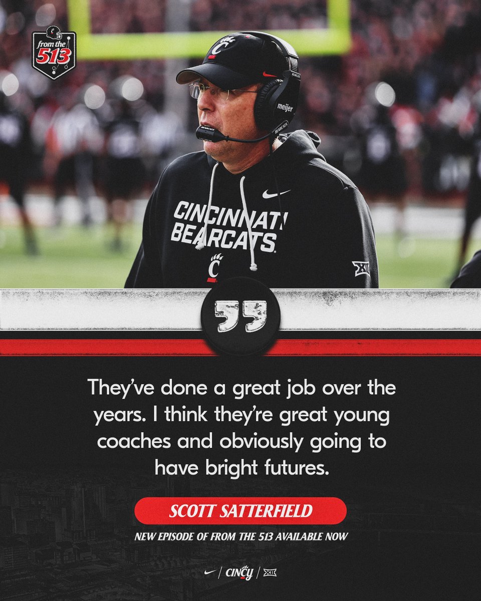 GoBearcatsFB's tweet photo. New roles on offense.
More responsibility.
More collaboration.

Scott Satterfield on trusting the staff and building continuity.

Watch the full episode of #FromThe513 
https://t.co/Dudhz3NKvy https://t.co/RivXzRHGdS