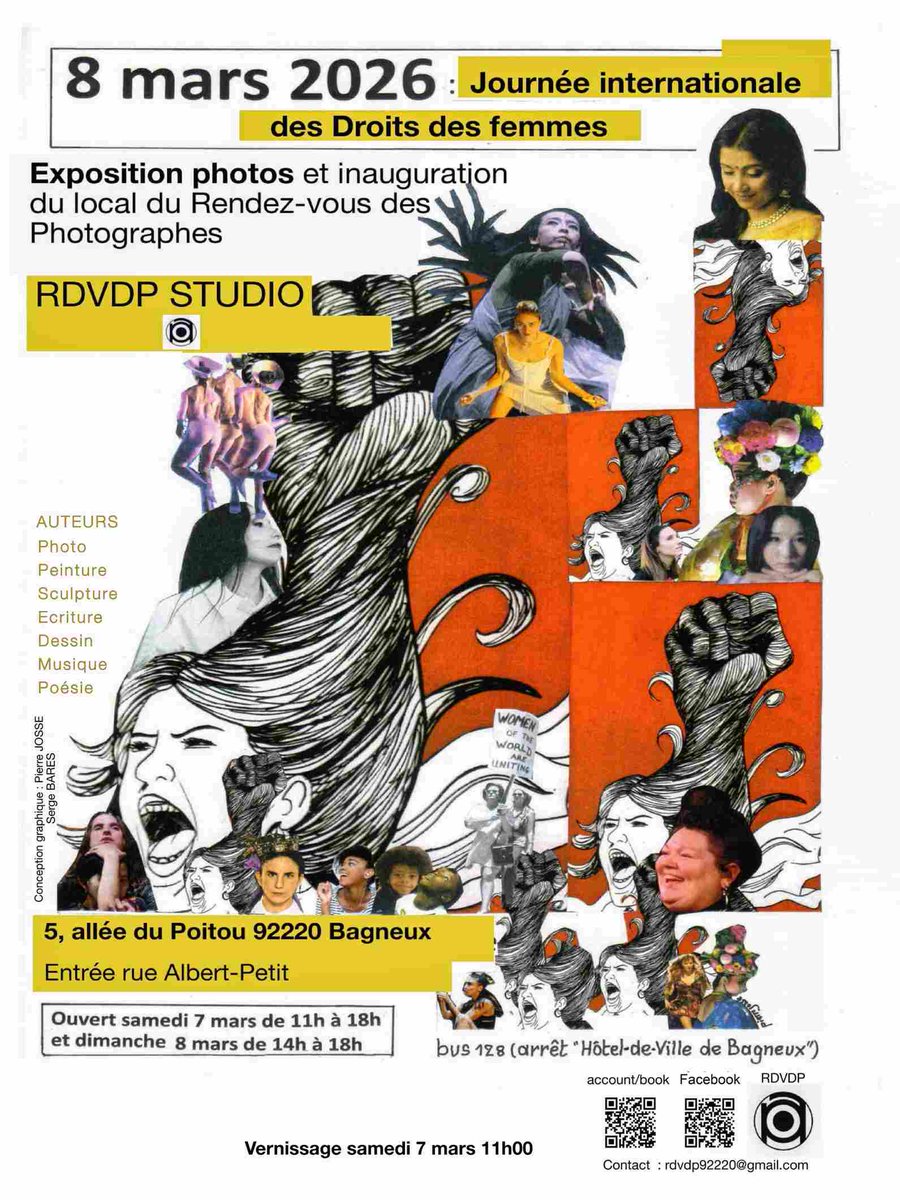 ProgRock92's tweet photo. Le Rendez-vous des Photographes
Présente une exposition photographique
au RDVDP STUDIO
5 allée du Poitou
92220 Bagneux
Vernissage samedi 7 mars 2026 à 11h00
https://t.co/5QfqcqCsop
© Serge Barès https://t.co/pyQdM4WIet