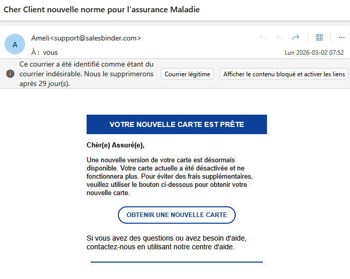 gwenchlan_'s tweet photo. Dommage, ce genre d'arnaque ne fonctionne pas avec moi. Soyez plus originaux la prochaine fois !
Conseil : vérifiez toujours l'adresse de l'expéditeur et survolez les liens pour voir l'URL, mais ne cliquez jamais dessus https://t.co/2IuynFNF1e