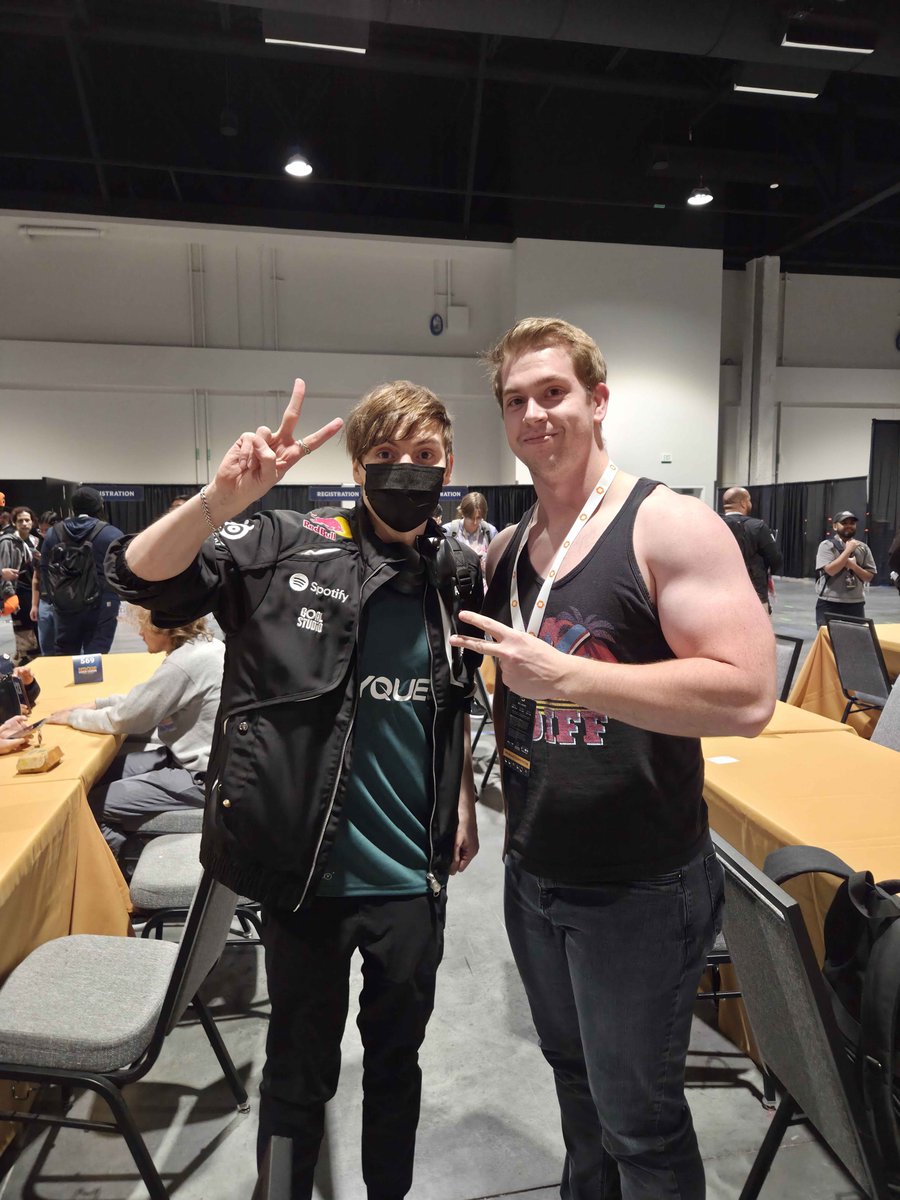 BigBodyBailey's tweet photo. Had a ton of fun at Riftbound Vegas meeting a bunch of new people and hanging with friends, even got to meet my old goat @LSXYZ9 (Boris the shopkeeper) https://t.co/4Z2Y4cOgeR