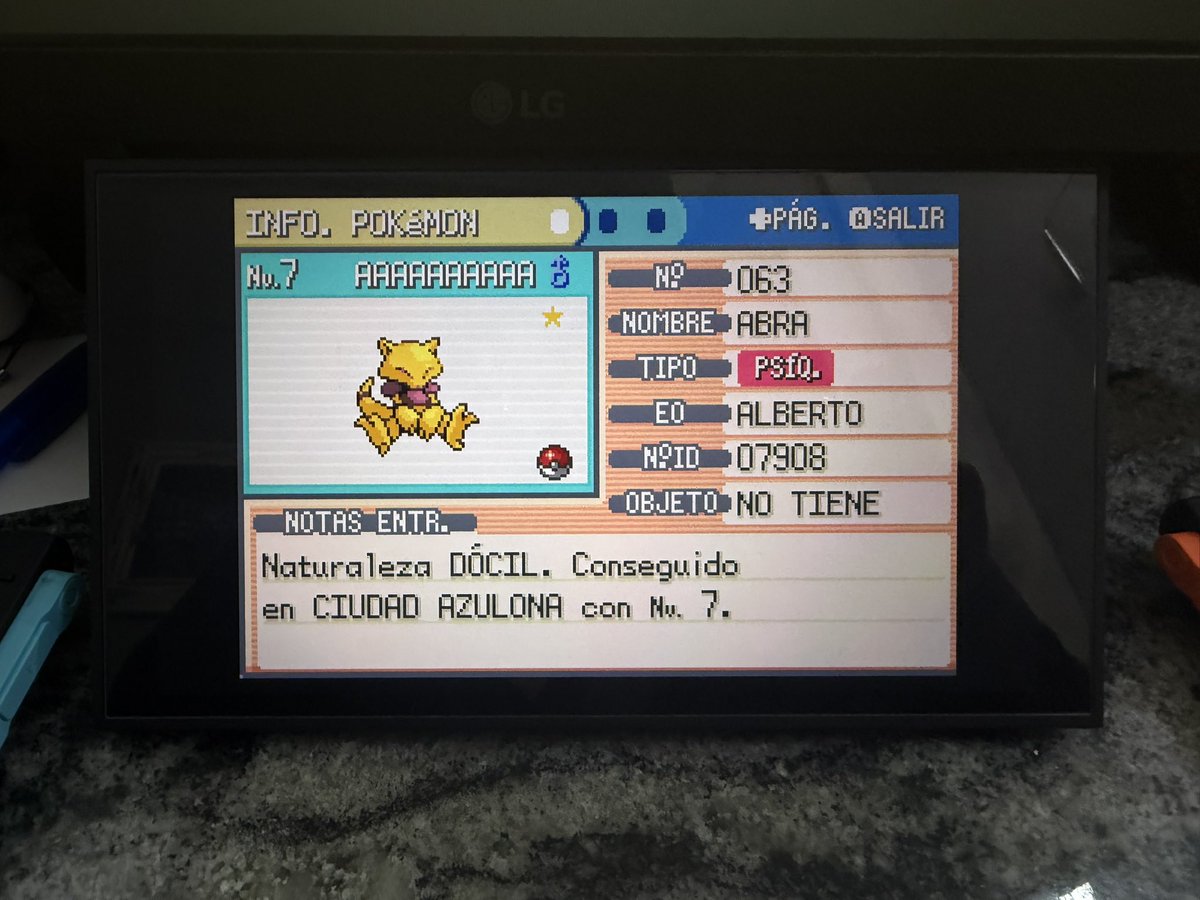 Shiny Abra en Pokémon Verde Hoja del casino 🥳✨🥰
