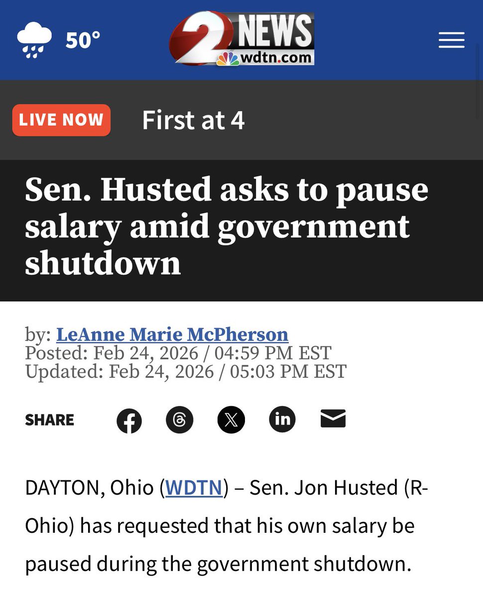 Senator Jon Husted tweet media