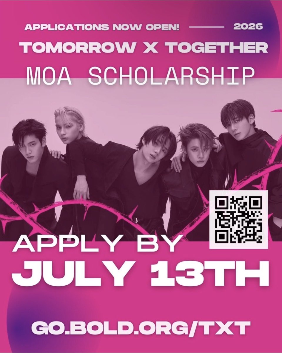 toogood190304's tweet photo. New scholarships for 2026 are Live today!  #txt #hueningkai #beomgyu #soobin #taehyun #yeonjun https://t.co/v84DjoRSJd
