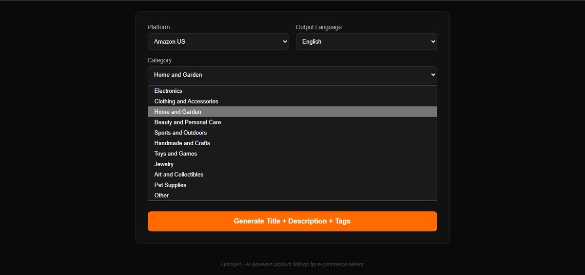 agnbyzz's tweet photo. Just built a free AI tool for e-commerce sellers.

→ SEO title
→ Product description  
→ 10 SEO tags
→ 5 languages
→ Amazon US &amp; UK English

15 free generations. No signup needed.

https://t.co/PYQllcHjYj

#ecommerce #etsy #amazonseller #ebay https://t.co/bnAGdEIA04