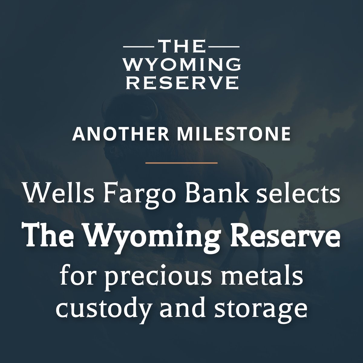 WyomingReserve's tweet photo. Another significant step forward for The Wyoming Reserve.

Wells Fargo Bank has selected The Wyoming Reserve for precious metals custody and storage.

Institutional-grade security. Fully allocated storage. Trusted by one of the world’s leading financial institutions.

#TheWyomingReserve #PreciousMetals #SecureStorage #WellsFargo

𝘐𝘯𝘷𝘦𝘴𝘵𝘮𝘦𝘯𝘵𝘴 𝘥𝘪𝘴𝘤𝘶𝘴𝘴𝘦𝘥 𝘢𝘳𝘦 𝘴𝘱𝘦𝘤𝘶𝘭𝘢𝘵𝘪𝘷𝘦, 𝘪𝘭𝘭𝘪𝘲𝘶𝘪𝘥, 𝘢𝘯𝘥 𝘪𝘯𝘷𝘰𝘭𝘷𝘦 𝘴𝘪𝘨𝘯𝘪𝘧𝘪𝘤𝘢𝘯𝘵 𝘳𝘪𝘴𝘬, 𝘴𝘶𝘤𝘩 𝘢𝘴 𝘱𝘰𝘵𝘦𝘯𝘵𝘪𝘢𝘭 𝘭𝘰𝘴𝘴 𝘰𝘧 𝘱𝘳𝘪𝘯𝘤𝘪𝘱𝘢𝘭. 𝘛𝘩𝘦𝘴𝘦 𝘪𝘯𝘷𝘦𝘴𝘵𝘮𝘦𝘯𝘵𝘴 𝘢𝘳𝘦 𝘵𝘺𝘱𝘪𝘤𝘢𝘭𝘭𝘺 𝘢𝘷𝘢𝘪𝘭𝘢𝘣𝘭𝘦 𝘰𝘯𝘭𝘺 𝘵𝘰 𝘲𝘶𝘢𝘭𝘪𝘧𝘪𝘦𝘥 𝘰𝘳 𝘢𝘤𝘤𝘳𝘦𝘥𝘪𝘵𝘦𝘥 𝘪𝘯𝘷𝘦𝘴𝘵𝘰𝘳𝘴.