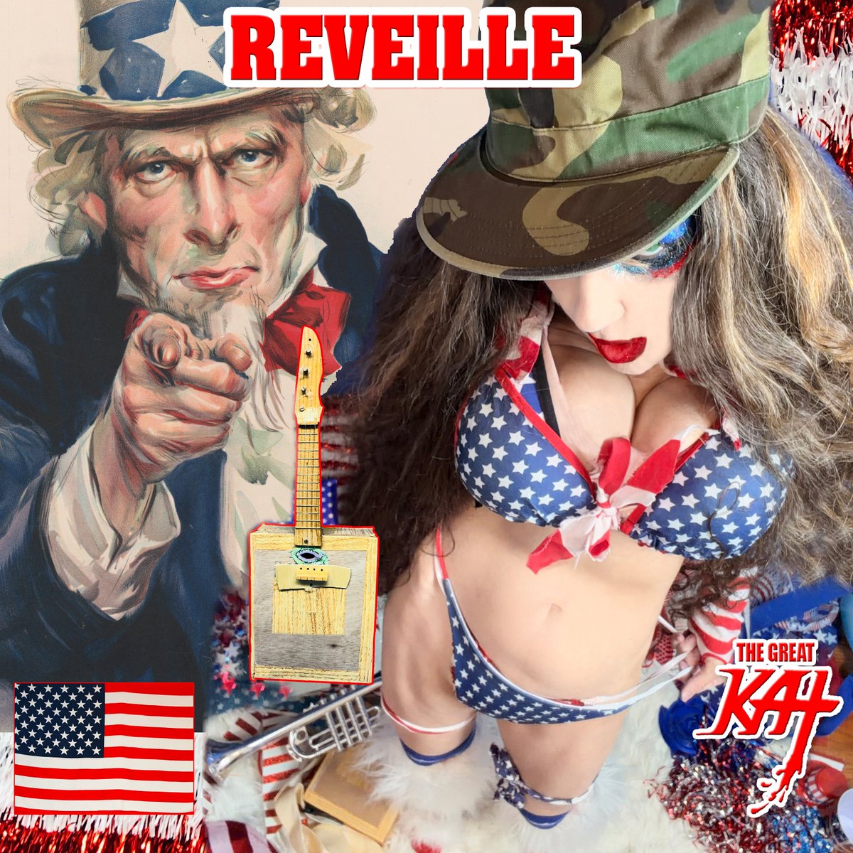 greatkatviolin's tweet image. WORLD PREMIERE on iTUNES!
“Reveille” New Single by THE GREAT KAT for #AMERICA250!
music.apple.com/us/album/revei…
“Reveille” (“Wake Up” in French) is a Traditional military bugle call to wake up the soldiers, from the 1800’s. NOW #SHRED LEGEND THE GREAT KAT shreds “Reveille” on GUITAR!