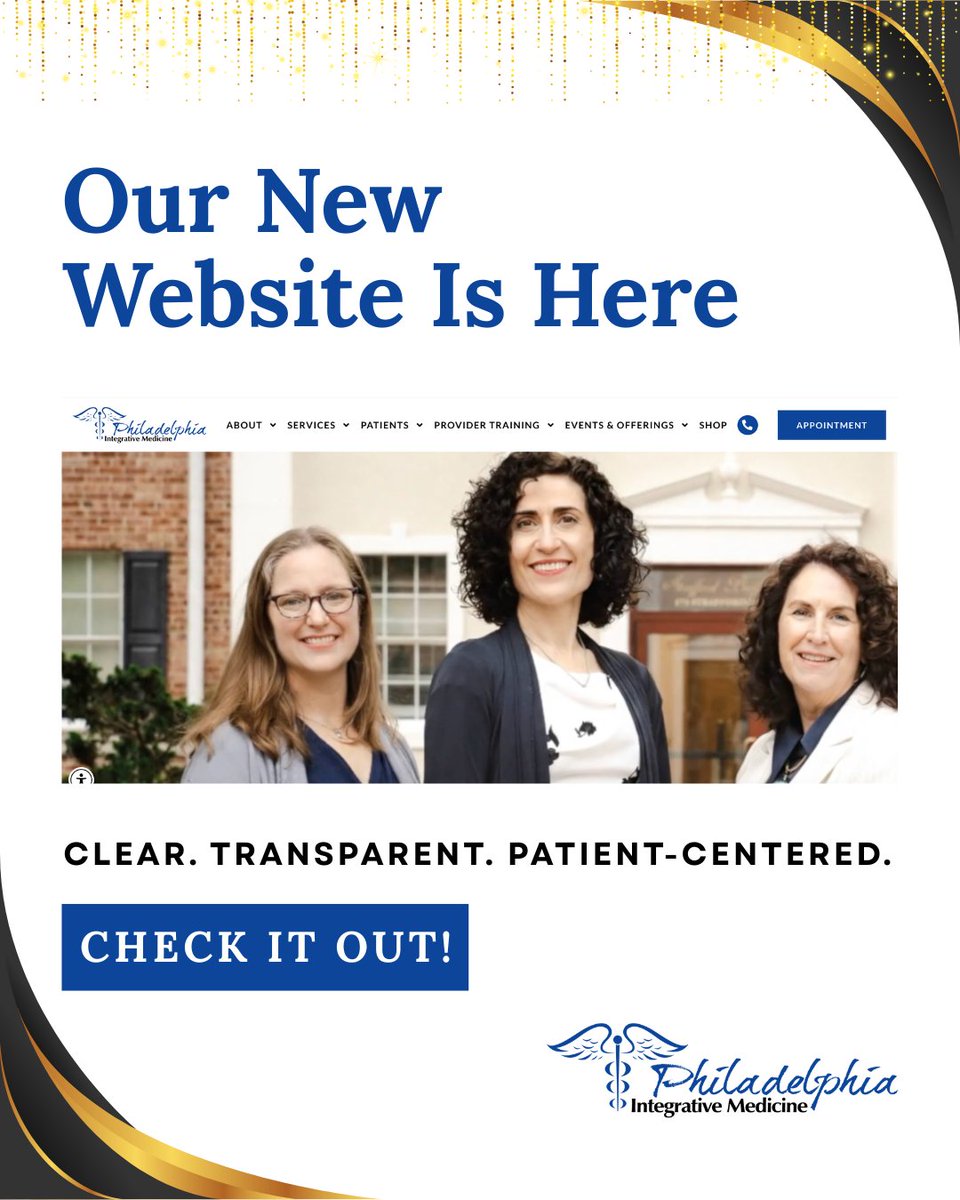 GeorgiaTetlowMD's tweet image. Big news: Our new website is officially LIVE! 🚀

We’ve completely redone our site to give you easier access to the expert care you deserve.

✨ Check it out at philly-im.com

#functionalmedicine #integrativemedicine #philadelphiaintegrativemedicine #pim  #NewWebsite