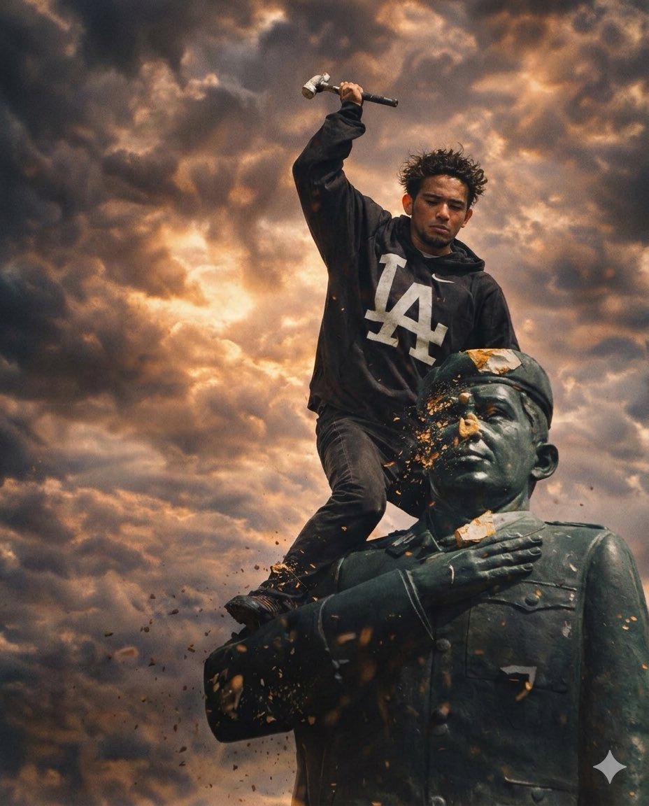 EL SÍMBOLO TIENE NOMBRE Y ESTÁ PRESO < La foto de la estatua cayendo en Coro dio la vuelta al mundo el #29Jul de 2024. Pero el "héroe" no es un dibujo: es Jobani José Romero Nava.
Presuntamente recluido en Yare I, bajo total opacidad y sin justicia. ¡Que la viralidad no nos haga