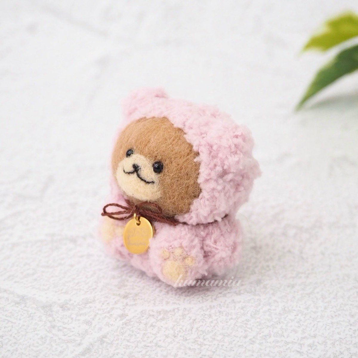 【確認用】ピンクのおミミのくまさん✽羊毛フェルト
