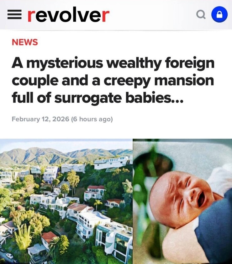 This is happening across America, but this case may be the most disturbing yet.

A wealthy California family, a mansion full of children, and a dark collision of commercial surrogacy, foreign money, and birthright citizenship.. Save The Children 🙏🇺🇲 
This is sickening 👇👇👇