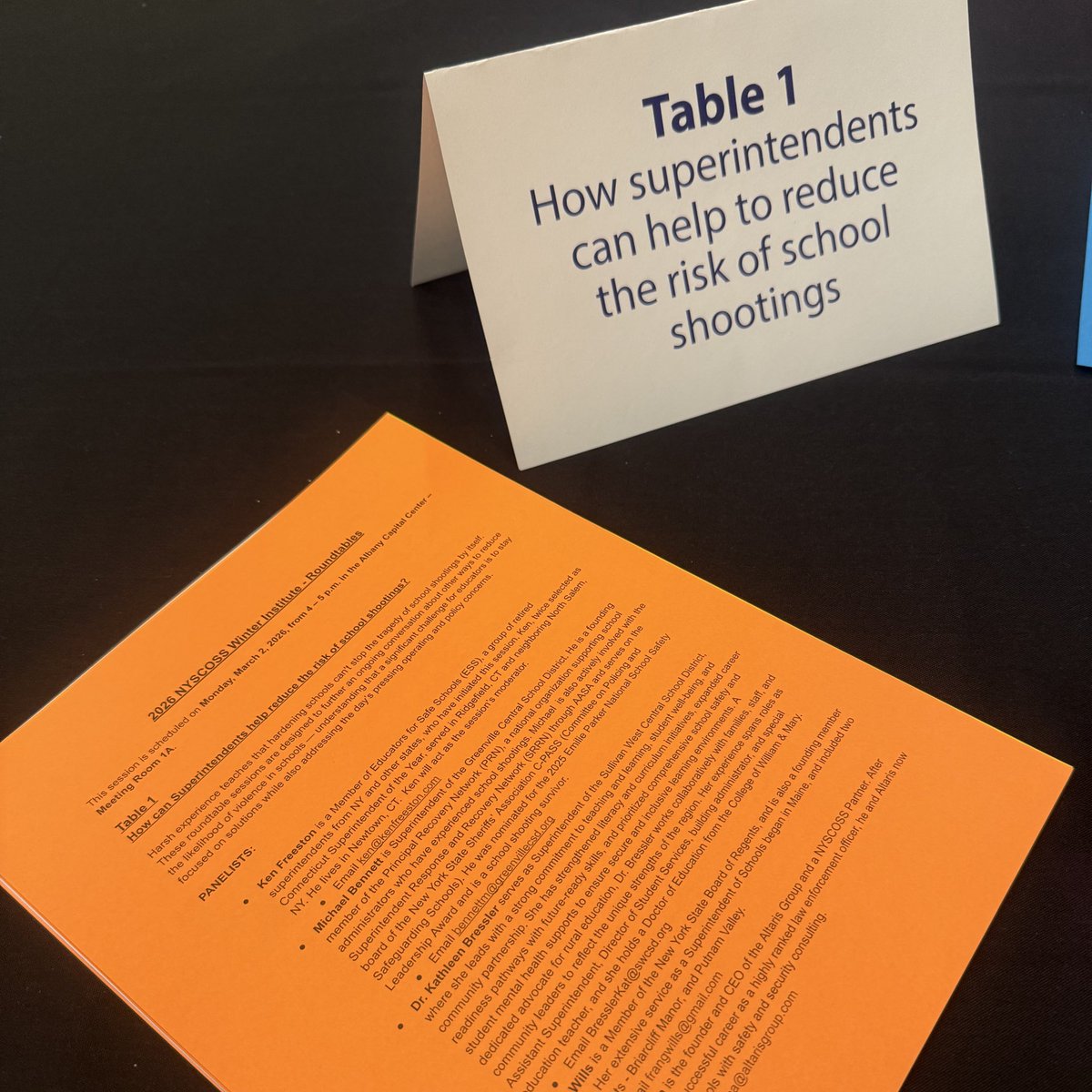 KMBressler's tweet photo. Difficult conversations with thoughtful colleagues this past weekend at NYSCOSS. Thank you Michael Bennett for your leadership and continued conversations on student safety and support in our schools. https://t.co/YeRu8TdzKU