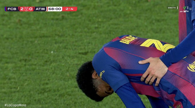 دخل بديلًا في الشوط الأول وخرج مصابًا في الشوط الثاني.. بالدي يتعرض لإًابة 