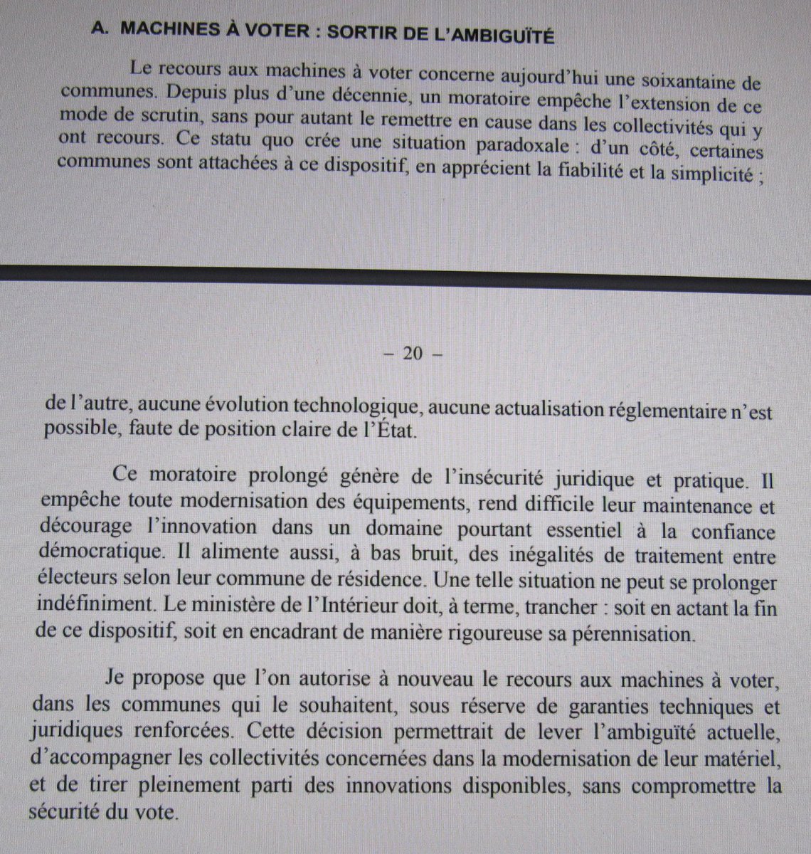 <a href="/T_Cazenave/">Thomas Cazenave</a> 
🔴Commission AN Elections - Rapport n°1479
C'est n'importe quoi votre avis sur les machines à voter.
L'usage de machines à voter opaques, invérifiables &amp; fraudables lors des scrutins est une régression démocratique que subit encore 1,3 million de Français.
<a href="/ALeaument/">Antoine Léaument 🇫🇷</a>