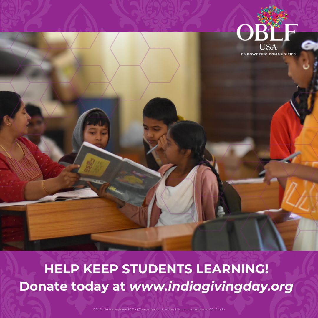 oblfusa's tweet photo. When children have access to education, communities grow stronger. This India Giving Day, weโre investing in learning that lasts.
To learn more about our mission and donate to keep us going, visit us at https://t.co/KBpz1qNSkp
#IndiaGivingDay #idg2026 #PowerOfUS https://t.co/ocGNcBOi0r