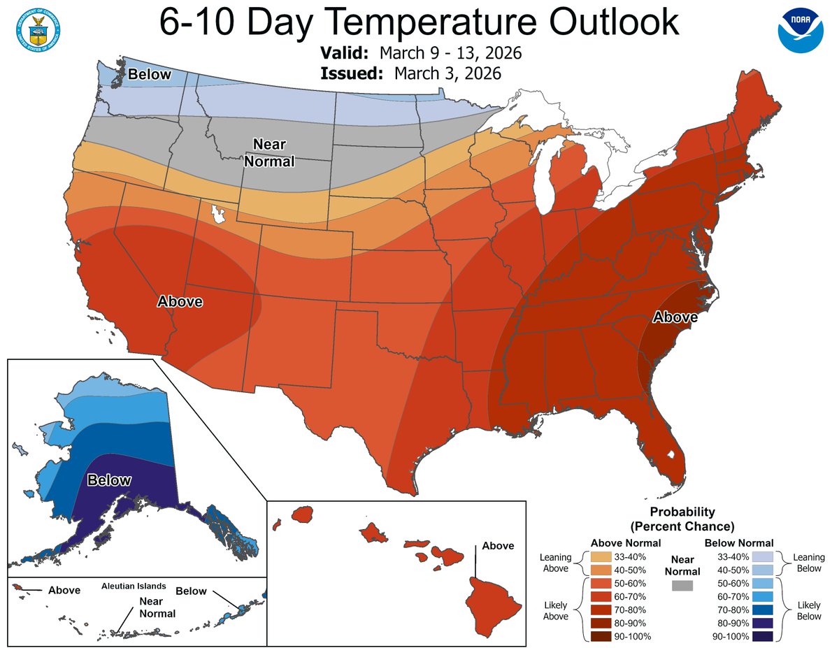 Warmer and wetter remains the message in the 6 to 10 day outlook across ...