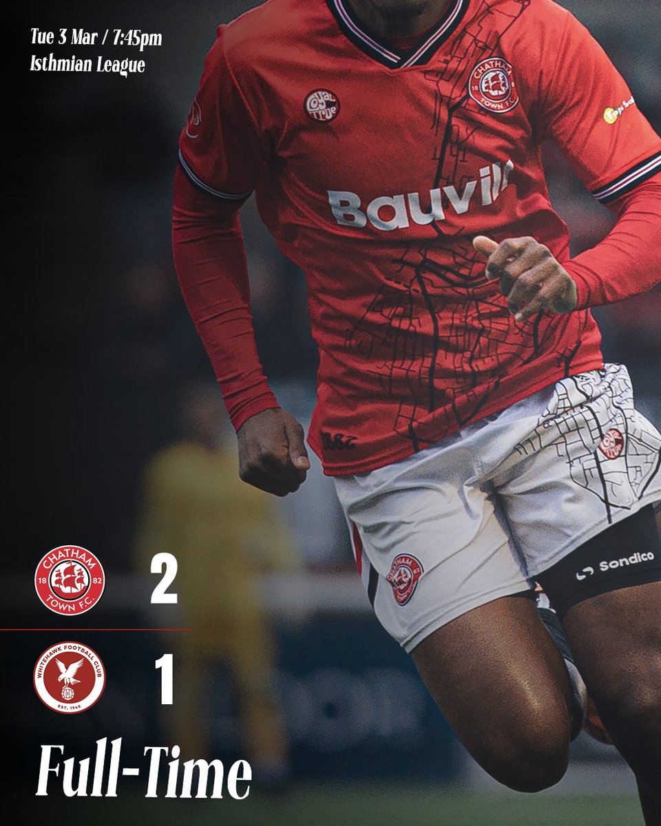[FT] — Three points. Onto Saturday. 💪

#CTFC 2-1 #HAWK 

🔴⚪️⚫️ #UpTheChats
