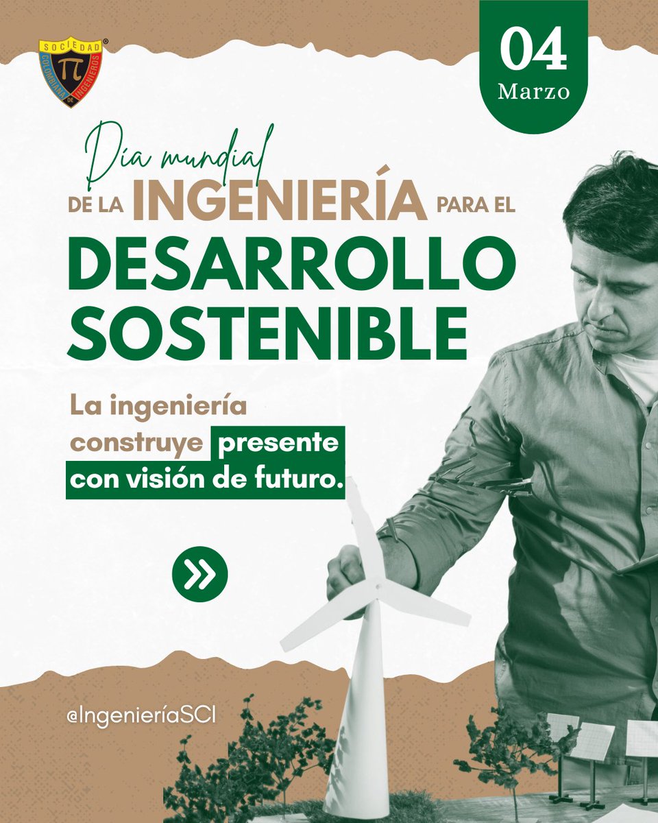 IngenieriaSCI's tweet photo. 🌎 Desde la Sociedad Colombiana de Ingenieros, como agremiación que integra todas las especialidades, promovemos una visión interdisciplinaria para aportar soluciones reales al país. 
Hoy reconocemos a quienes ejercen la ingeniería con rigor y compromiso.🌱 https://t.co/7RkMcvVBFy