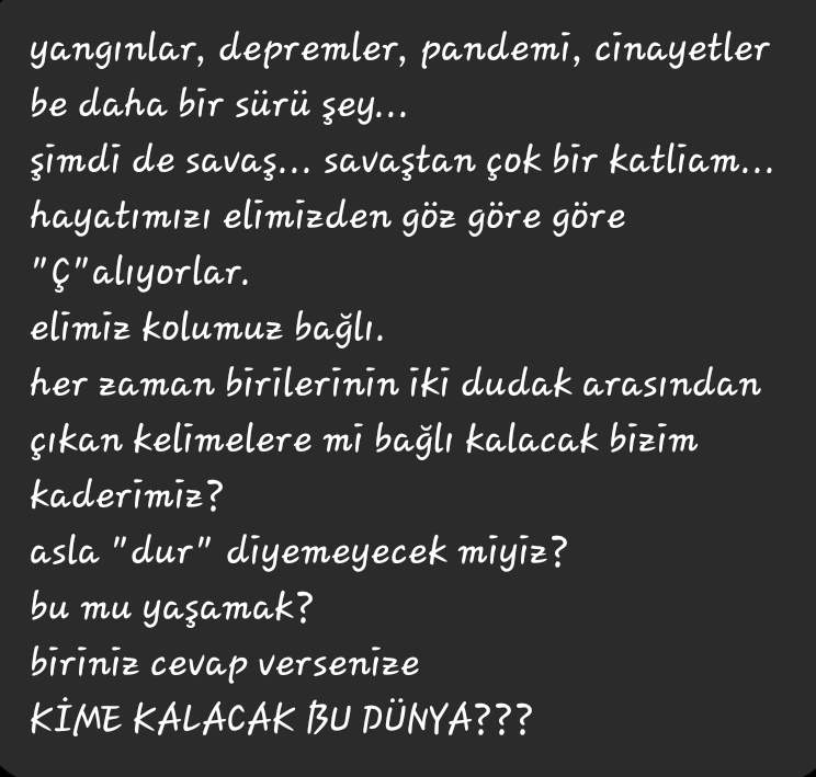 sevdinogluemin's tweet photo. dünya sadece liderlerin değil !!!
 öğretmenlerin, öğrencilerin, doktorların, sanatçıların, hatta şu an bu yazıyı okuyanın da...
hepimizin dünyası...

bu dünya en çok ona sahip çıkanlara kalır.
yıkmak isteyenler hep oldu, ama onarmaya çalışanlar da hep vardı. olacak da... https://t.co/Rs7fOAL3t9