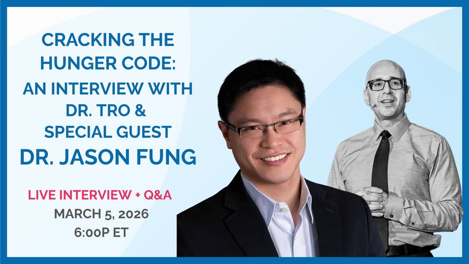 DoctorTro's tweet photo. For generations, we’ve been told weight loss never lasts. That once the diet ends or the medication stops, the weight comes back. Join Dr. Tro  and NYT bestselling author Dr. Jason Fung as they unpack why regain happens, the three forces that drive hunger, and what sustainable weight loss really requires.
Learn about TOWARD Health’s new Heart Screening program and a free copy of The Hunger Code.