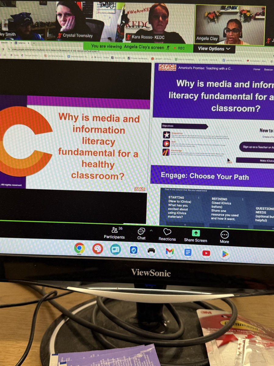 <a href="/KEDCGrants/">KEDC Grants</a> <a href="/Promise_Leaders/">Promise Leaders</a> participating in a session with <a href="/icivics/">iCivics</a> about media literacy and healthy classrooms