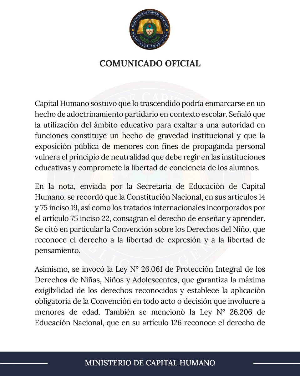 Ministerio de Capital Humano tweet media