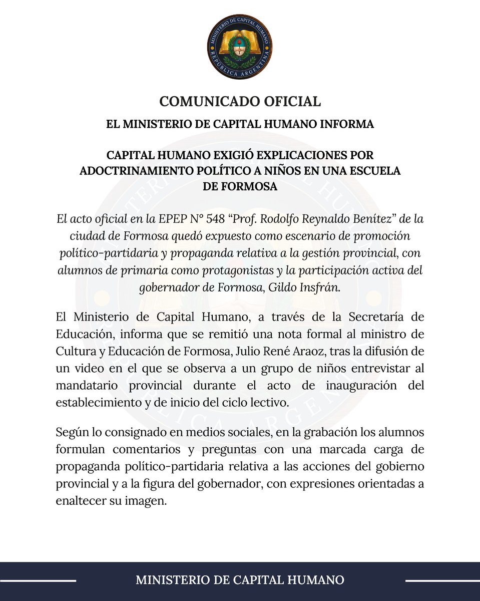 Ministerio de Capital Humano tweet media