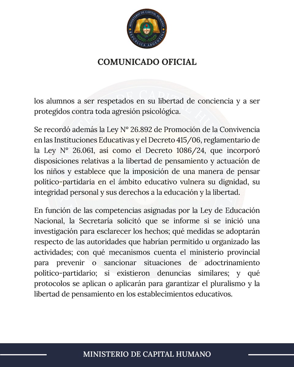 Ministerio de Capital Humano tweet media