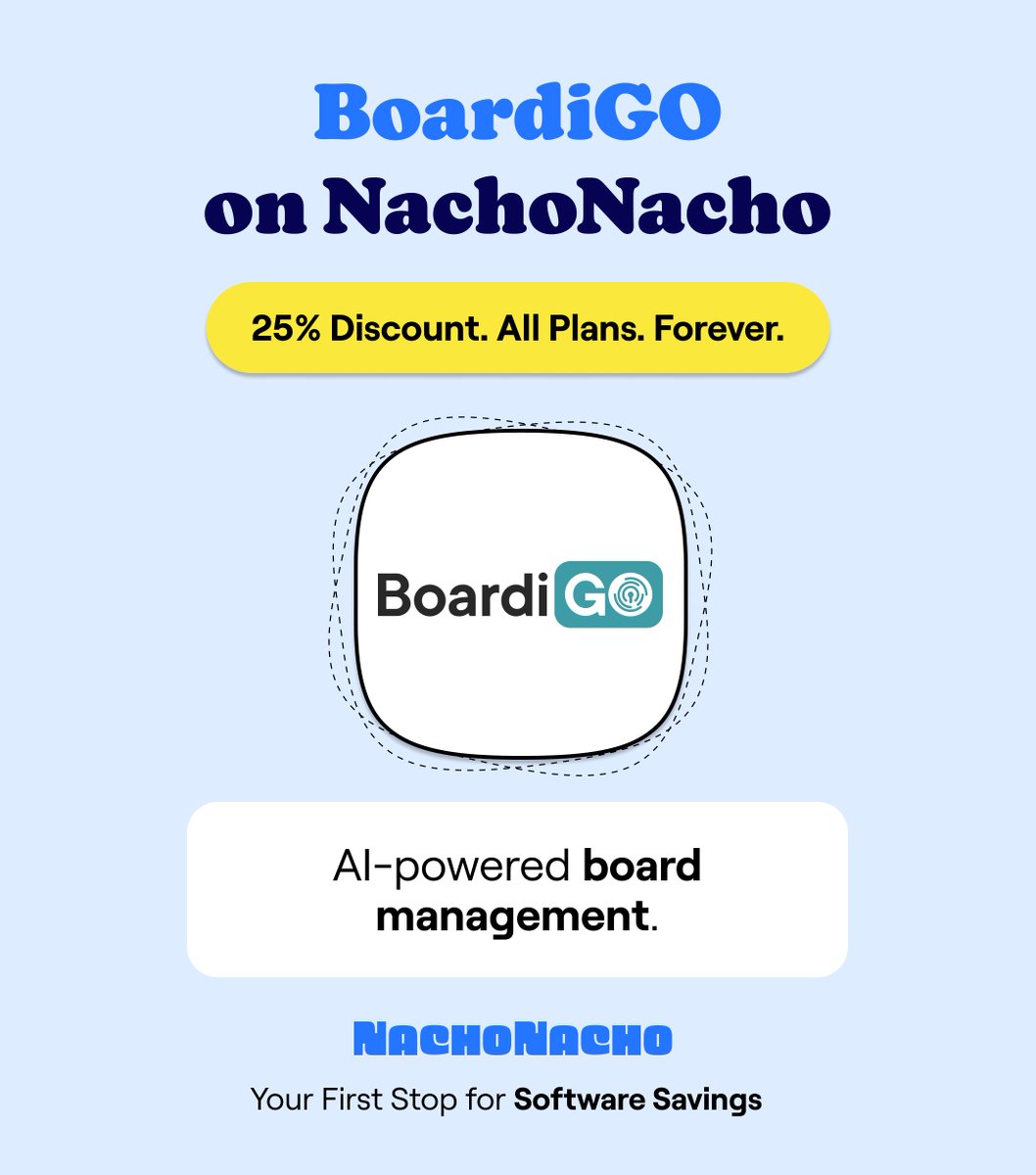 getnachonacho's tweet photo. All you need for better board management.

Businesses use @BoardiGO to enhance their board &amp; committee meetings with:

✅ Agenda
✅ Documents &amp; board-packs
✅ Voting
✅ Signatures
✅ Minutes
✅ Audit trail

Get this deal on NachoNacho 👉 https://t.co/y9EaTz9JoN https://t.co/N5TMr9wzNY