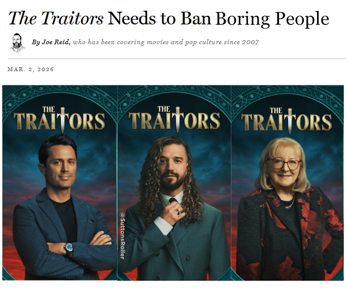 Fixed the article. #TheTraitorsUS