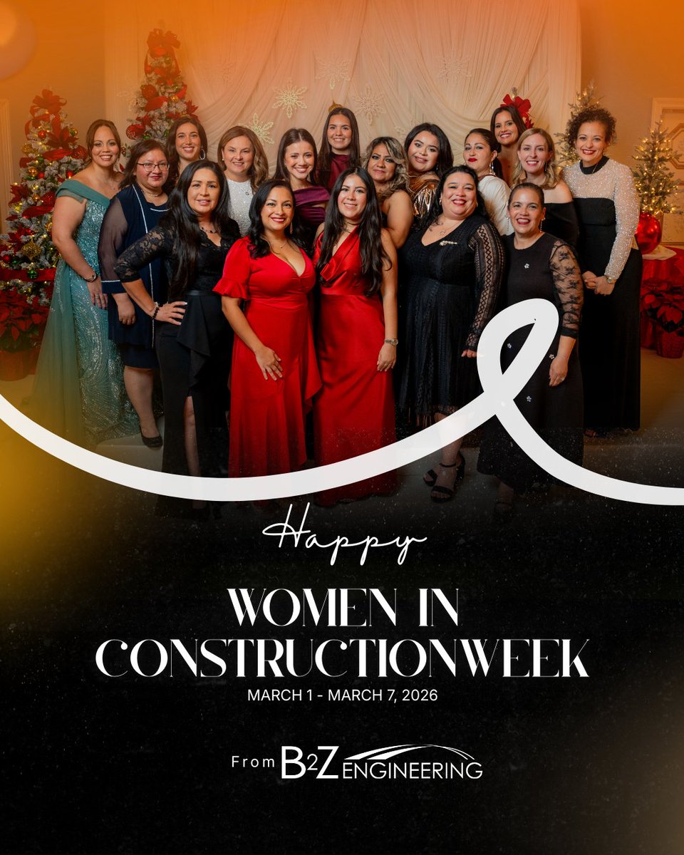 B2zEngineering's tweet photo. Today, we celebrate the incredible women who help build our communities, strengthen our industry, and lead with excellence every single day.

During Women in Construction Week (March 1–7, 2026), we proudly recognize their talent, leadership, and lasting impact on the future of our industry.

Thank you for breaking barriers, building opportunities, and inspiring the next generation. 👷‍♀️✨

#WomenInConstructionWeek #WICWeek2026 #WomenInEngineering #B2ZEngineering #BuildingTheFuture