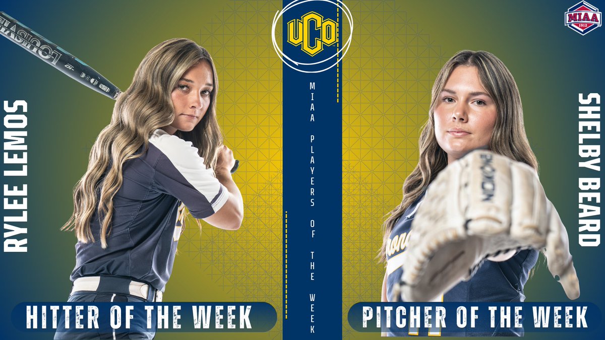 UCOSoftball's tweet photo. Bronchos sweep the week 🧹

Rylee Lemos 🏆 Hitter of the Week
Shelby Beard 🏆 Pitcher of the Week

Congrats to these two for showing OUT! #rollchos🐴 https://t.co/Gfc8XkSyGG