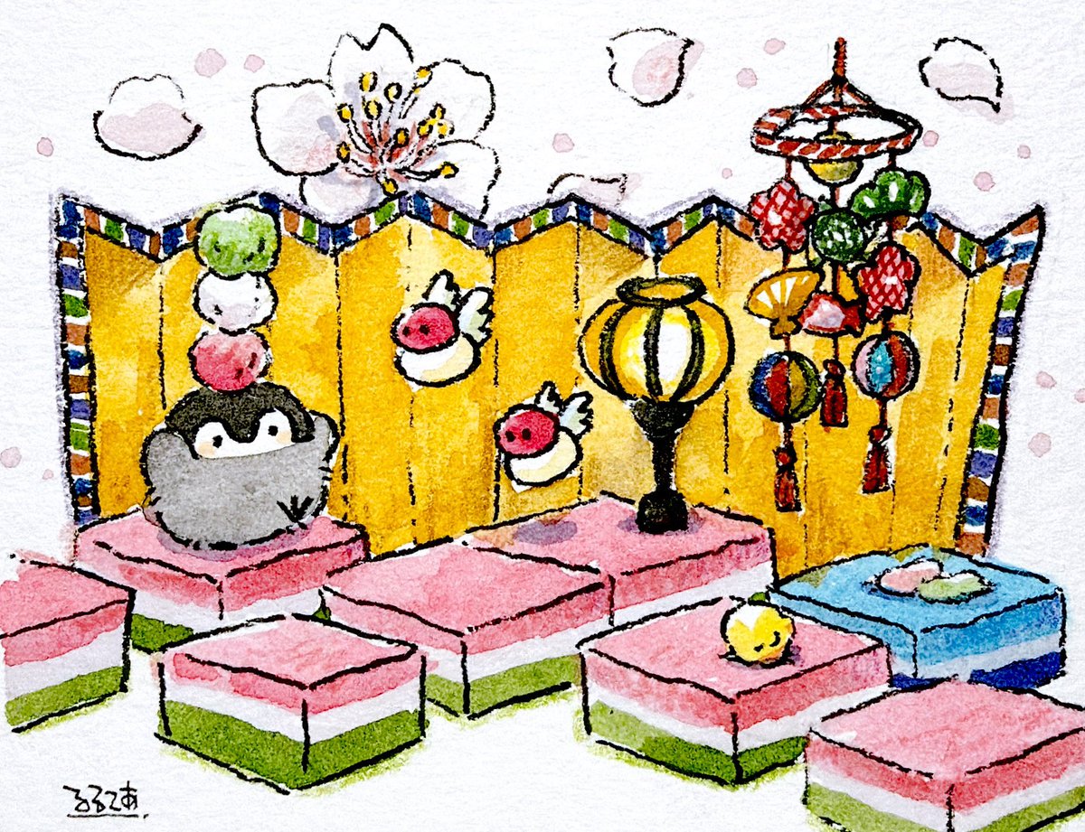 「ひなあられ を はこべ!」|るるてあのイラスト