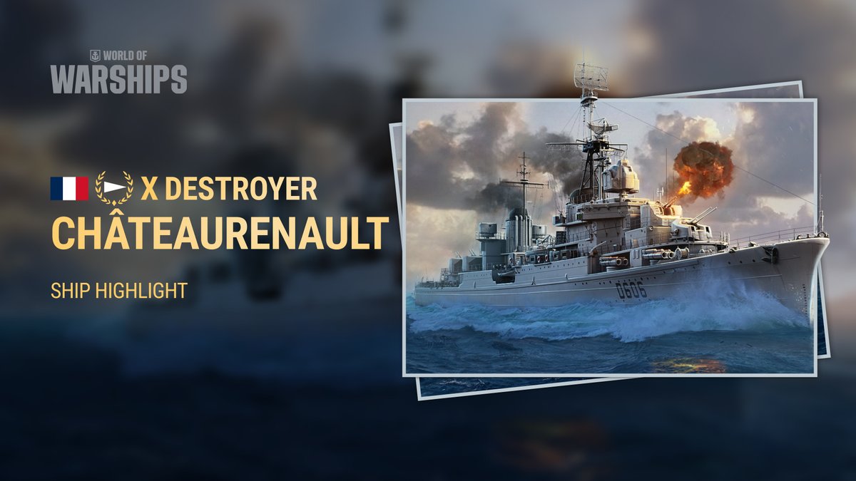 Meet Châteaurenault – a Tier X French anti-aircraft escort destroyer, rebuilt and ready for action! ⚓

12 torpedo tubes in four triple-tube launchers, all placed on the bow. If you want the big damage, you’ll need to get in close and make it hurt!

Are you charging bow-first, or