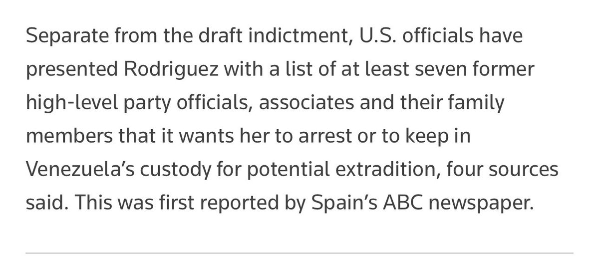 #URGENTE | Reuters respalda la información publicada por <a href="/alandete/">David Alandete</a> en <a href="/abc_es/">ABC.es</a>:

EEUU le entregó a través de la embajadora Laura Dogu una lista a Delcy Rodriguez de funcionarios chavistas que deben ser arrestados para una posible extradición a EEUU.

Alex Saab y Gorrín en la