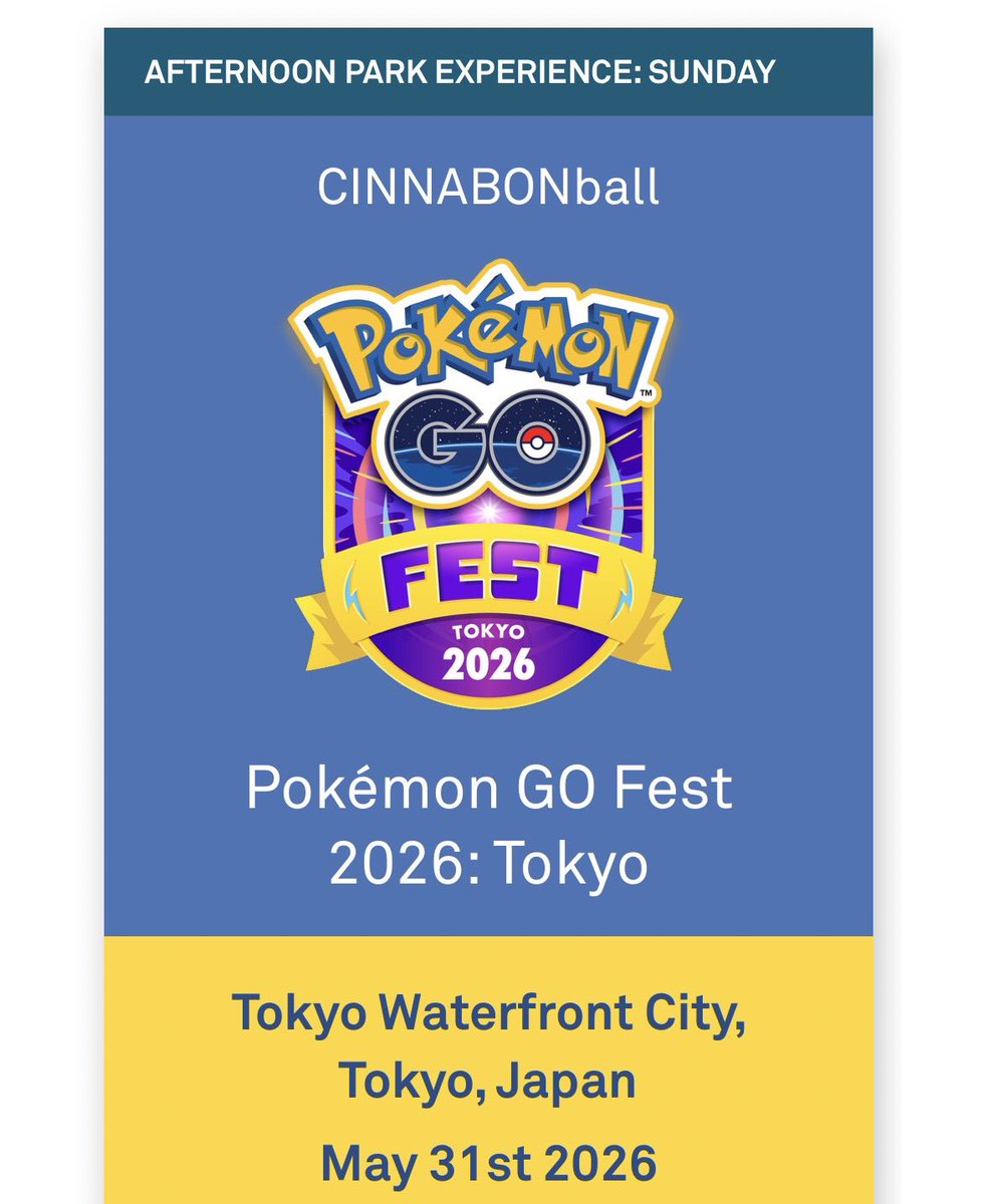 CinnaboNball's tweet photo. See you in Tokyo❣️✨✨
#PokemonGOFest2026 https://t.co/EMAj5ssokL